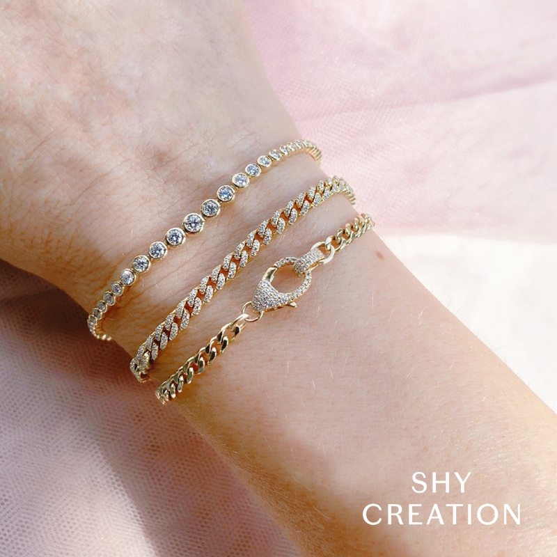 0.25Ct 14K Yellow Gold Diamond Link Bracelet